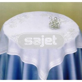 kreuz/stielstichdecke dorp in wintersfeer, wit