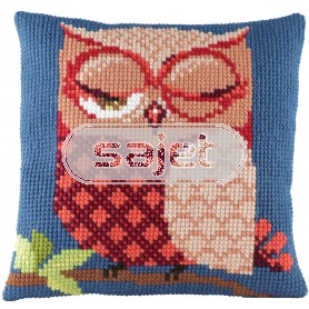 kreuzstichkissen uil op boomtak