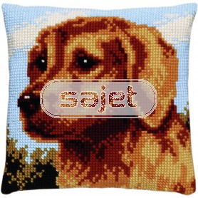 kreuzstichkissen golden retriever