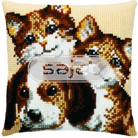 kreuzstichkissen poezen met hond