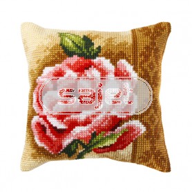 kreuzstichkissen stijlpatroon, rose pioenroos