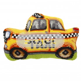 kreuzstichkissen verkeer, taxi