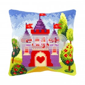 kreuzstichkissen sprookjes, kasteel