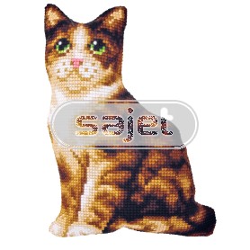 kreuzstichkissen bruine poes