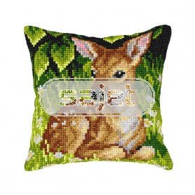 kreuzstichkissen hert in het gras