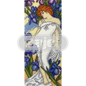 kreuzstichwandbehang mucha, iris