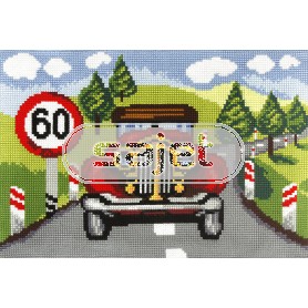 kreuzstichteppich verkeer, niet harder dan 60...