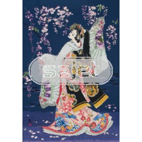 stickpackung geisha met bloesemtak