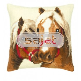 kreuzstichkissen paarden