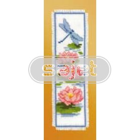 stickpackung lesezeichen, waterlelies met libelle