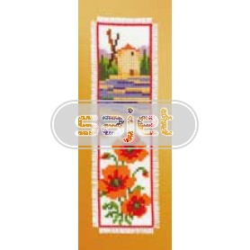 stickpackung lesezeichen, landschap met papavers