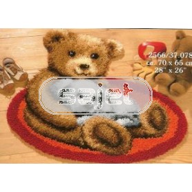 knüpfdecke beer met hond