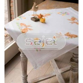 kreuzstichdecke pasen/voorjaar, wit