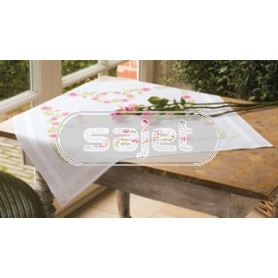 kreuzstichdecke rozen, wit