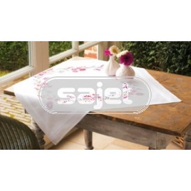 kreuzstichdecke veldbloemen met vlinders, wit