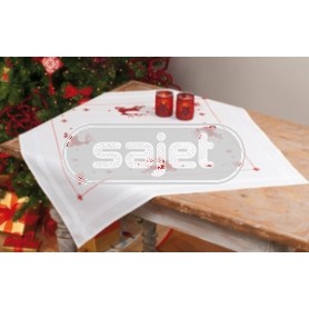 kreuzstichdecke rendieren, wit