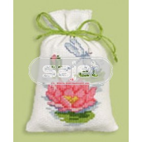 stickpackung kräutertütchen, waterlelie met libelle