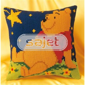 kreuzstichkissen winnie de pooh, onder sterrenhemel