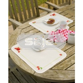 platzdeckchen (2 st.) aardbeien/jampotje, ecru