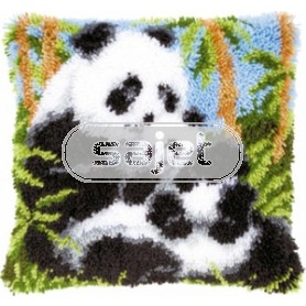 knüpfkissen panda met jong