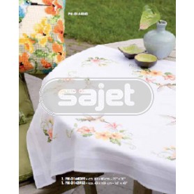 kreuzstichläufer kolibrie met bloemen, wit