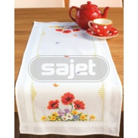 kreuzstichläufer voorjaarsbloemen met vlinders