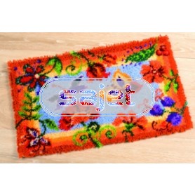 knüpfdecke vlinders met bloemen