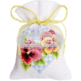 stickpackung kräutertütchen, viooltjes