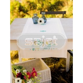 kreuzstichläufer libellen en paardebloemen, ecru