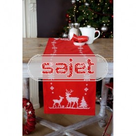 kreuzstichläufer herten in kerstsfeer, rood