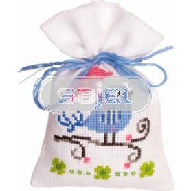 stickpackung kräutertütchen, vogel/blauw