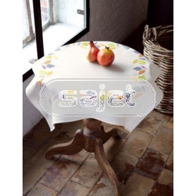 stielstichdecke gekleurde bladeren, wit