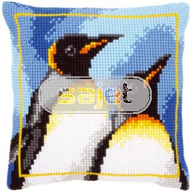 kreuzstichkissen pinguins