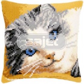 kreuzstichkissen liggende poes