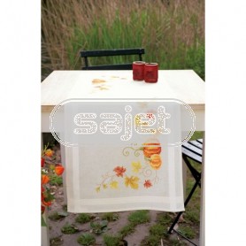 kreuzstichläufer pompoenen, ecru