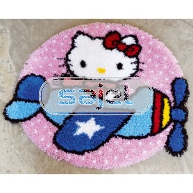 knüpfdecke hello kitty, in vliegtuig