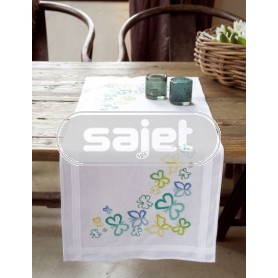 stielstichläufer blauw/groene vlinders, wit