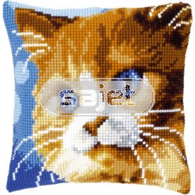 kreuzstichkissen bruine poes