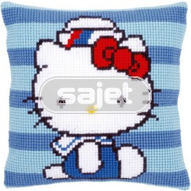 kreuzstichkissen hello kitty, kitty als matroos