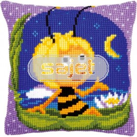 kreuzstichkissen maya de bij, maja in nachtsfeer