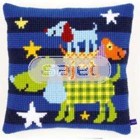 kreuzstichkissen gekleurde hondjes