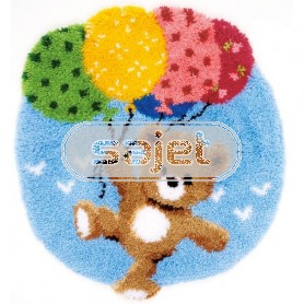 knüpfdecke beer met ballonnen