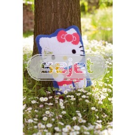 kreuzstichkissen hello kitty, kitty met bloem (incl. kissenrücken)