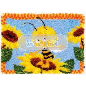 knüpfdecke maya de bij, maja op zonnebloem