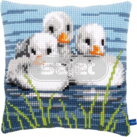 kreuzstichkissen eendjes in het water