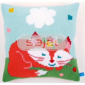 kreuzstichkissen slapend vosje