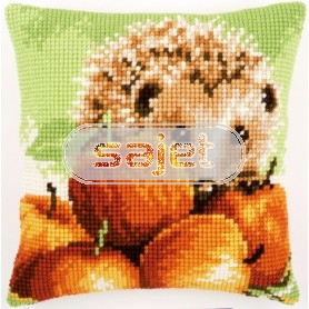 kreuzstichkissen egel met appels