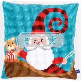 kreuzstichkissen vrolijke kerstman