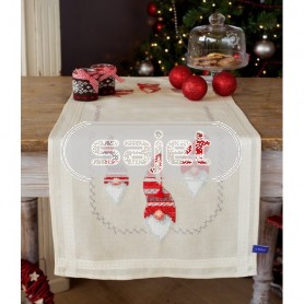 kreuzstichläufer kerstkabouters, ecru