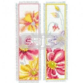 stickpackung lesezeichen (2 st.) kleurige bloemen